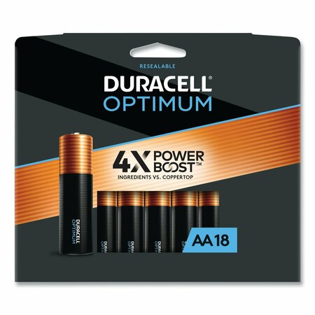 DURACELL Optimum Alkaline AA Batteries, PK18 OPT1500B18PR